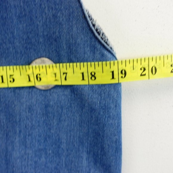 JOEOY Jumper Women's Light Blue Washed Denim LARGE Sleeveless Wide Strap Stretch - Picture 4 of 7